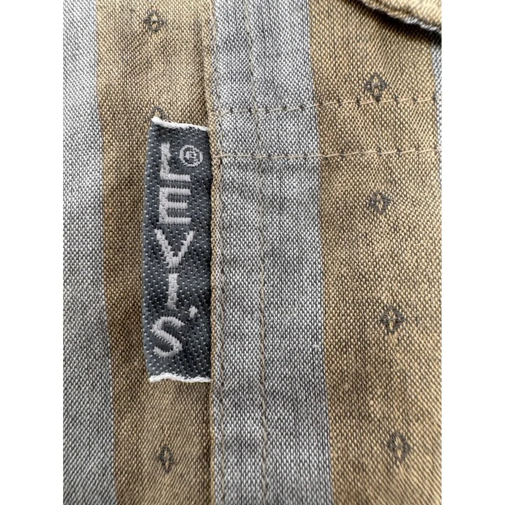 Vintage Levis Shirt Mens Medium Striped Button Up‎ 80s 90s Made in Korea WPL 423